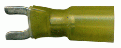 12-10 AWG Yellow #6 stud Heat Shrink Fork Spade Terminal