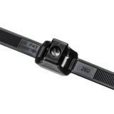 13" Dual Clamp UV Black Nylon Cable Tie 150 lb Test 1/4" stud Bag of 50