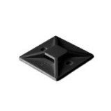 4-Way Cable Tie Mounting Base Adhesive 1" Square Black Bag of 100