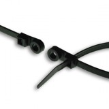 5" Black UV Nylon Cable Ties with Mounting Hole 30 lb Test Bag of 100