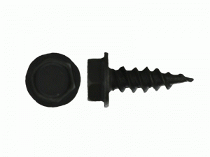 8 x 3/4" Hex Washer Head Black Oxide Screw Box of 100