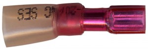 22-18 AWG Red Heat Shrink Female Fully Insulated Quick Disconnect Terminal .110
